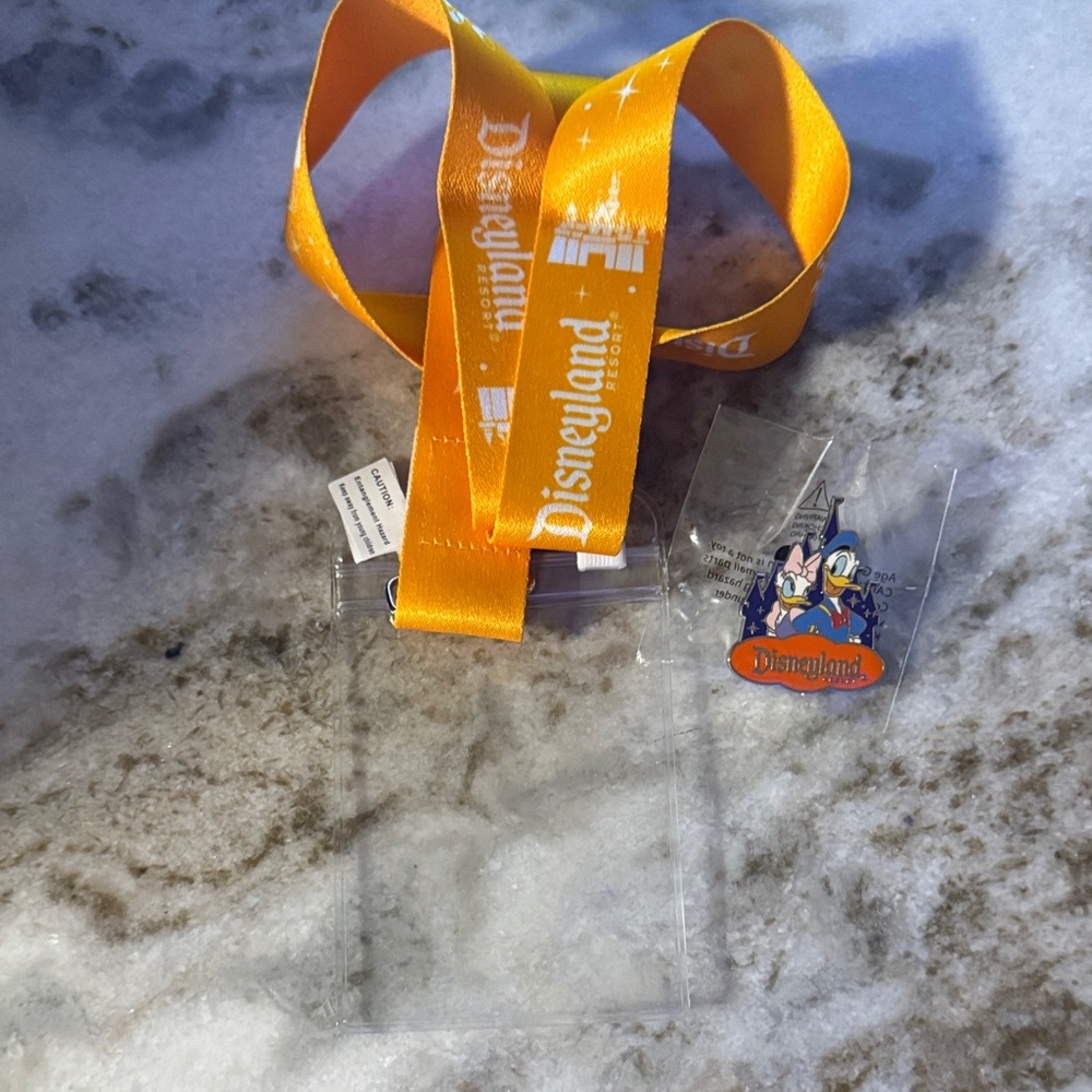 Disneyland Orange Lanyard & pin set